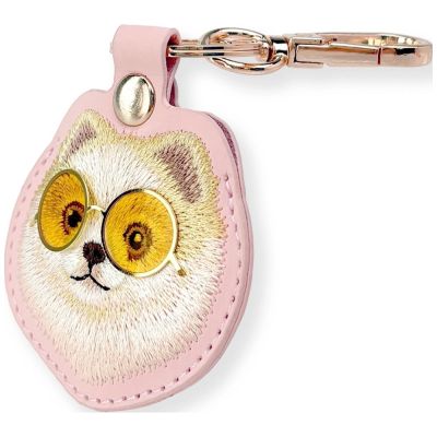 3. Etui Nimmy Glasses Cool and Cute Dog na lokalizator - różowe