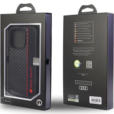 5. Etui Audi Carbon Fiber Stripe na iPhone 13 Pro Max - czarne