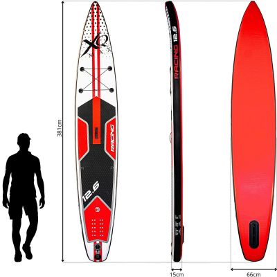 8. ZESTAW DESKA SUP 150KG DMUCHANA 381CM XQMAX