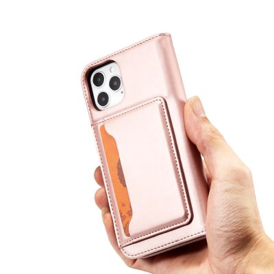 10. Magnet Card Case etui do iPhone 12 Pro pokrowiec portfel na karty kartę podstawka różowy