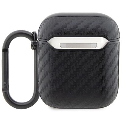 2. Etui BMW Carbon Double Metal Logo na AirPods 1/2 - czarne