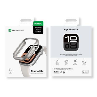 10. Etui AMAZINGTHING Minimal Case do Apple Watch 46mm – srebrne