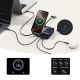 12. Stacja ładująca Baseus NOMOS 140W Qi2 5w1 bezprzewodowa ze zwijanym kablem USB-C i wyświetlaczem cyfrowym - czarna