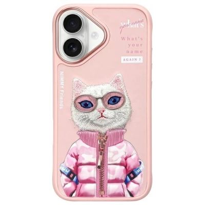 Etui Nimmy Cool&Cute 2.0 Cat na iPhone 16 - różowy