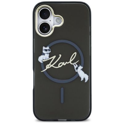 3. Etui Karl Lagerfeld IML Choupettes Karl  Script Logo MagSafe na iPhone 17 - czarne