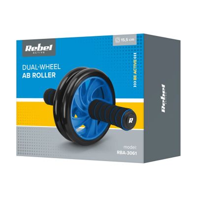 7. REBEL ACTIVE KÓŁKO PODWÓJNE, ROLLER DO ĆWICZEŃ MIĘŚNI BRZUCHA AB WHEEL AB-2 RBA-3061