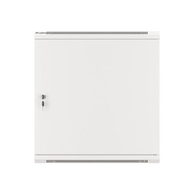 18. SZAFA INSTALACYJNA RACK WISZĄCA 19" 12U 600X600 SZARA DRZWI METALOWE (FLAT PACK)