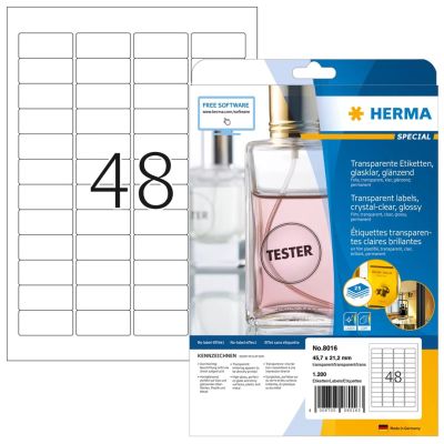 2. HERMA 8016 etykiet do nadruku Przezroczysty Samoprzylepne etykiety do drukowania