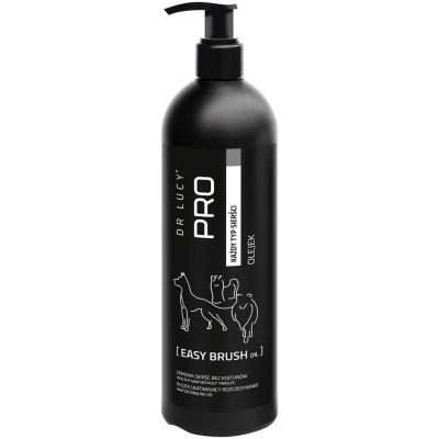 DR LUCY - PRO EASY BRUSH OIL 0,5 L - OLEJEK UŁATWIAJĄCY ROZCZESYWANIE (ZE SPŁUKIWANIEM) SIERŚCI PSÓW