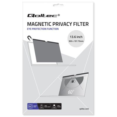 Qoltec Filtr prywatyzujący do MacBook Air 13.6" | Magnetyczny | Ochrona wzroku