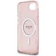 7. Etui Guess IML Glitter Circle MagSafe na iPhone 16e - różowe