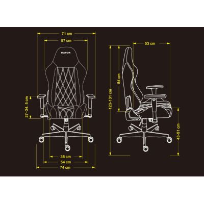 21. HATOR Darkside 3M Fabric Uniwersalny fotel dla gracza Szary