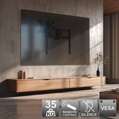 36. MACLEAN UCHWYT DO TV ELEKTRYCZNY NAD KOMINEK 37"-70" 35KG Z PILOTEM MC-891