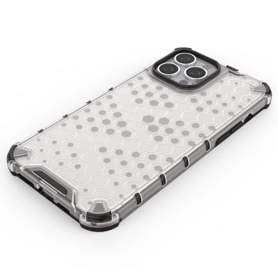 5. Honeycomb etui pancerny pokrowiec z żelową ramką iPhone 13 Pro Max przezroczysty