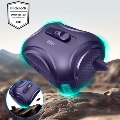 5. Etui ESR Cyber FlickLock MagSafe na AirPods Pro 3 - fioletowe