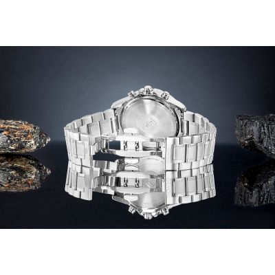 6. Zegarek Męski Giewont Chronograph Sapphire Srebrno Niebieski GW9460-B3