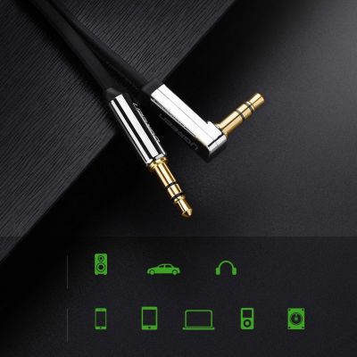 5. Ugreen płaski kabel przewód audio AUX 3,5 mm mini jack 1m srebrny (10597)