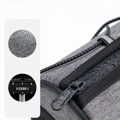 9. Torba na kierownicę 1,5L Rockbros TL002 ROAD TO SKY wodoodporna – szara