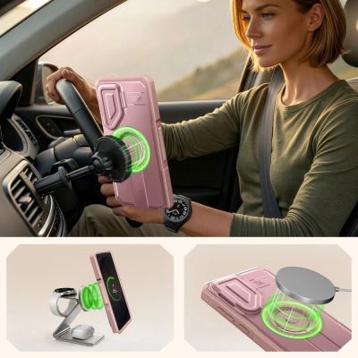 4. Etui Tech-Protect Kevlar MagSafe 2-Set na Samsung Galaxy S26 Ultra - różowe