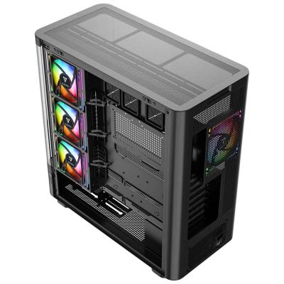 32. MODECOM OBUDOWA VOLCANO AQ 200 ARGB MIDI CZARNA