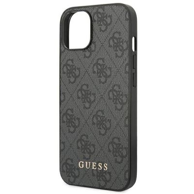 6. Etui Guess 4G Metal Gold Logo na iPhone 14 Plus / 15 Plus - szare