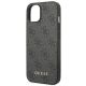 6. Etui Guess 4G Metal Gold Logo na iPhone 14 Plus / 15 Plus - szare