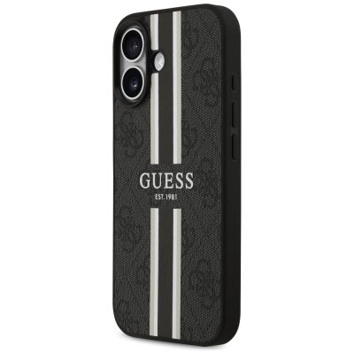 2. Etui Guess 4G Printed Stripes MagSafe na iPhone 17 -czarne