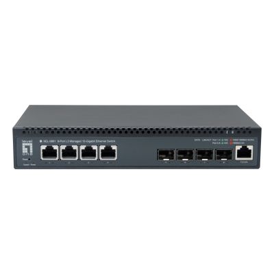 2. LevelOne XEL-0891 Zarządzany L3 10G Ethernet (100/1000/10000) Desktop Szary