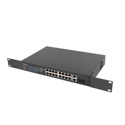 6. LANBERG SWITCH RACK 19" 16X 100MB POE+/2X COMBO GIGABIT 250W NIEZARZĄDZALNY RSFE-16P-2C-250
