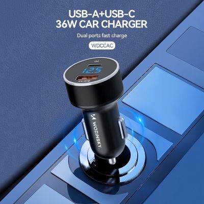 6. Ładowarka samochodowa Wozinsky WDCCAC USB-C USB-A 36W - czarna