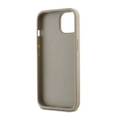 6. Etui DKNY Wrist Strap Stock Logo na iPhone 15 / 14 / 13 - beżowe