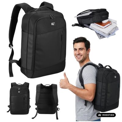 12. NANORS PLECAK NA LAPTOPA NANORS, 15,6", CZARNY, 42X28,5X14 , WODOODPORNY RS204 B RS204 B
