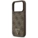 6. Etui Guess Leather 4G Triangle Strass MagSafe na iPhone 17 Pro - brązowe