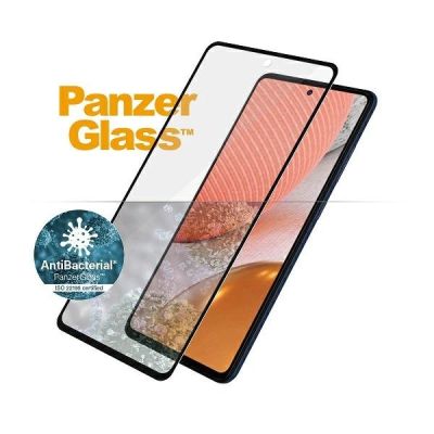 2. Szkło PanzerGlass E2E Microfracture antybakteryjne na Samsung Galaxy A72 - z czarną ramką