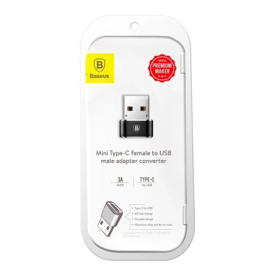 5. Adapter Baseus Mini przejściówka z USB-C na USB-A - czarny