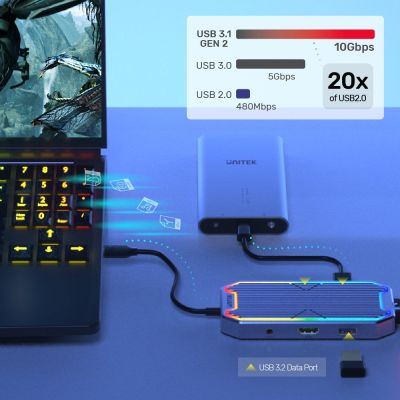5. UNITEK HUB USB-C, HDMI 2.0, RJ45, 3,5MM, PD 100W
