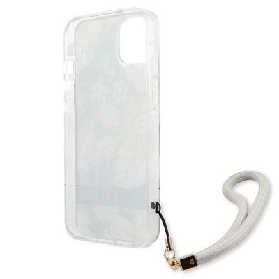 7. Etui Guess Flower Strap na iPhone 13 - zielone