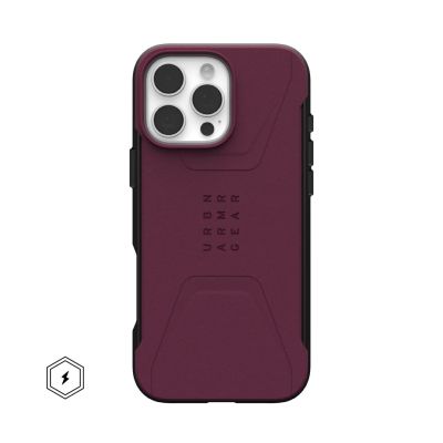 6. UAG Civilian Magsafe - obudowa ochronna do iPhone 16 Pro Max kompatybilna z MagSafe (bordeaux)