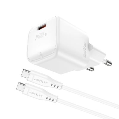 2. Ładowarka sieciowa Acefast A77 Mini PD 30W GaN + kabel USB-C - biała