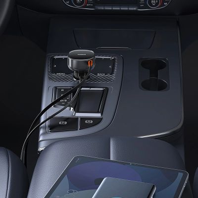 8. Ładowarka samochodowa Baseus Enjoyment Pro USB-C (żeńskie) / USB-C (męskie) 60W - czarna
