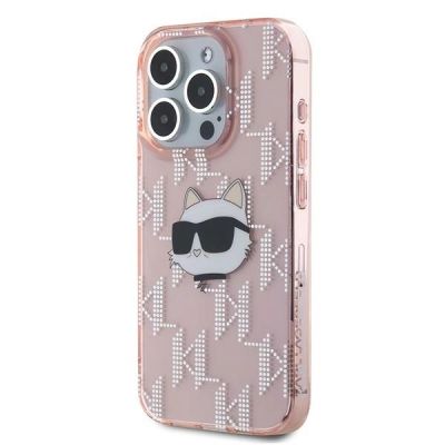 2. Etui Karl Lagerfeld IML Choupette Head & Monogram na iPhone 15 Pro Max - różowe