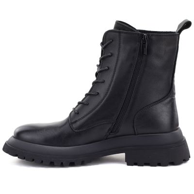 3. Skórzane botki damskie workery ocieplane czarne Big Star UU274375