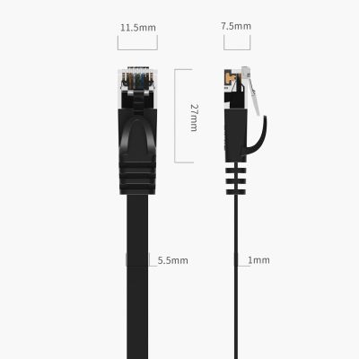 9. Kabel sieciowy Ethernet Orico PUG-C7B CAT7 10Gbps RJ45 internetowy LAN płaski 5 m - czarny
