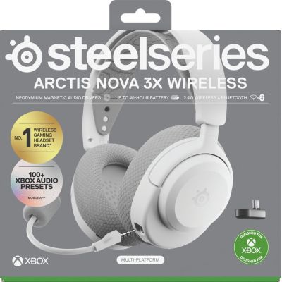 8. Słuchawki Steelseries Arctis Nova 3X Wireless for Xbox, White