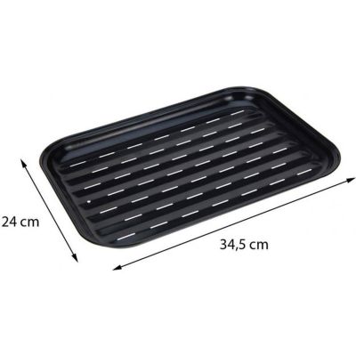 2. BLASZKA TACKA DO GRILOWANIA 34x24CM NON STICK CZARNA
