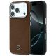 Etui Mercedes Leather Semi Wrap Wood Effect MagSafe na iPhone 17 Pro Max - brązowe