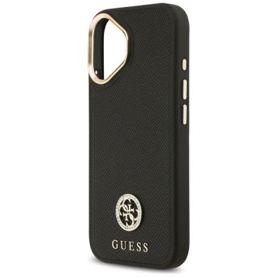 6. Etui Guess Grained Strass Logo MagSafe na iPhone 17 - czarne