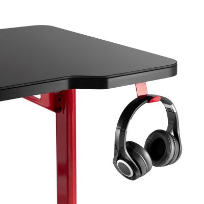 5. Biurko gamingowe RGB Led NanoRS, czarne, duże, 100kg max, wysokość 760mm, RS163