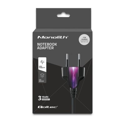 3. QOLTEC ZASILACZ DO HUAWEI 65W | 19V | 3.42A | 4.0*1.7 | +KABEL ZASILAJĄCY