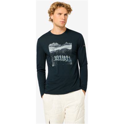 Longsleeve męski SUPER.NATURAL M SNOW TRAIL ESCAPE LS granatowy